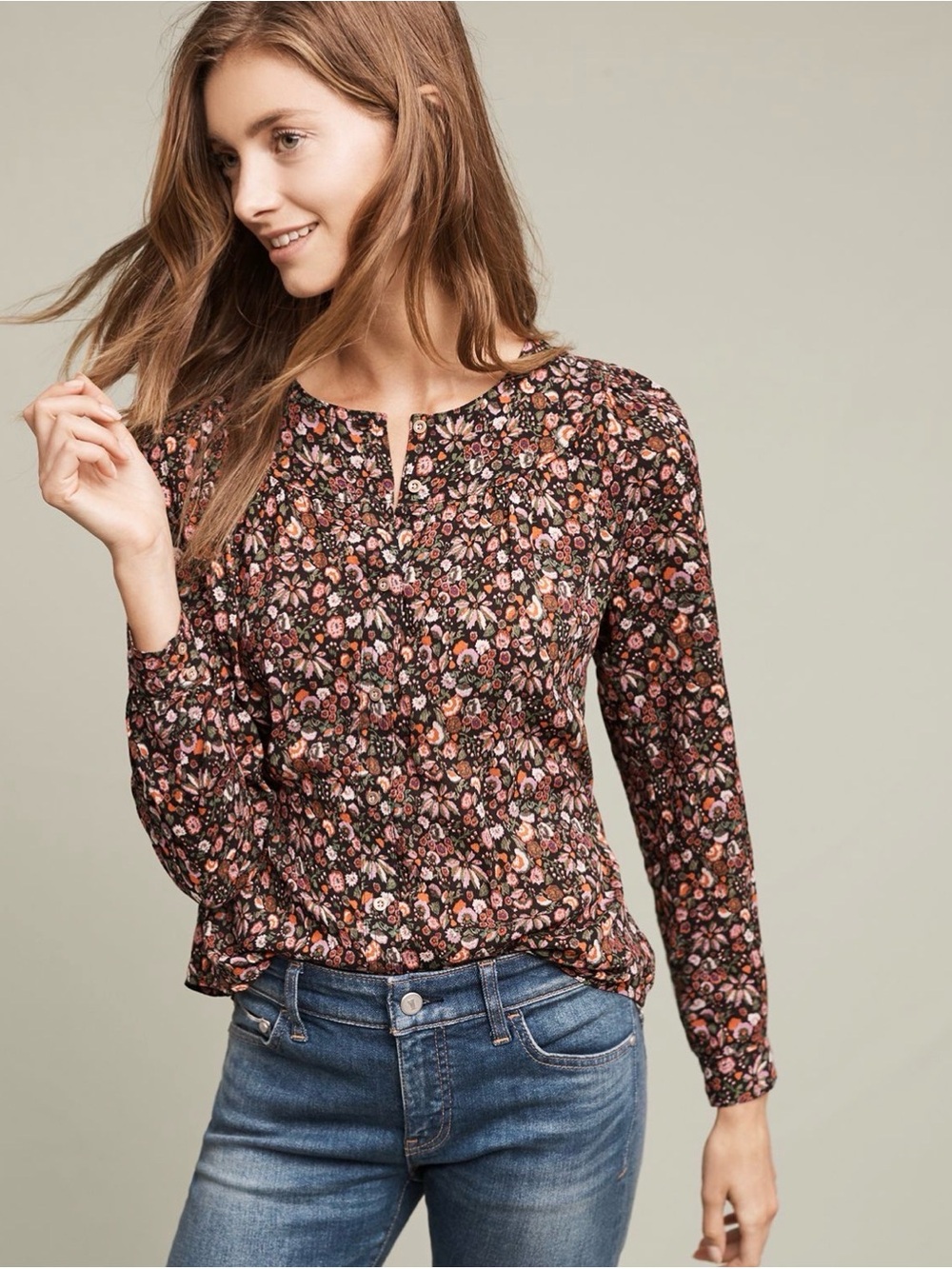 Anthropologie Orli Bibbed Buttondown size small